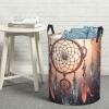 Laundry Hamper Round Laundry Basket with Handles Native American Dream Catcher Laundry Hampers Waterproof Circular Hamper for Bathroom Storage Basket Dirty Clothes Hamper for Dirty Clothes view 1
