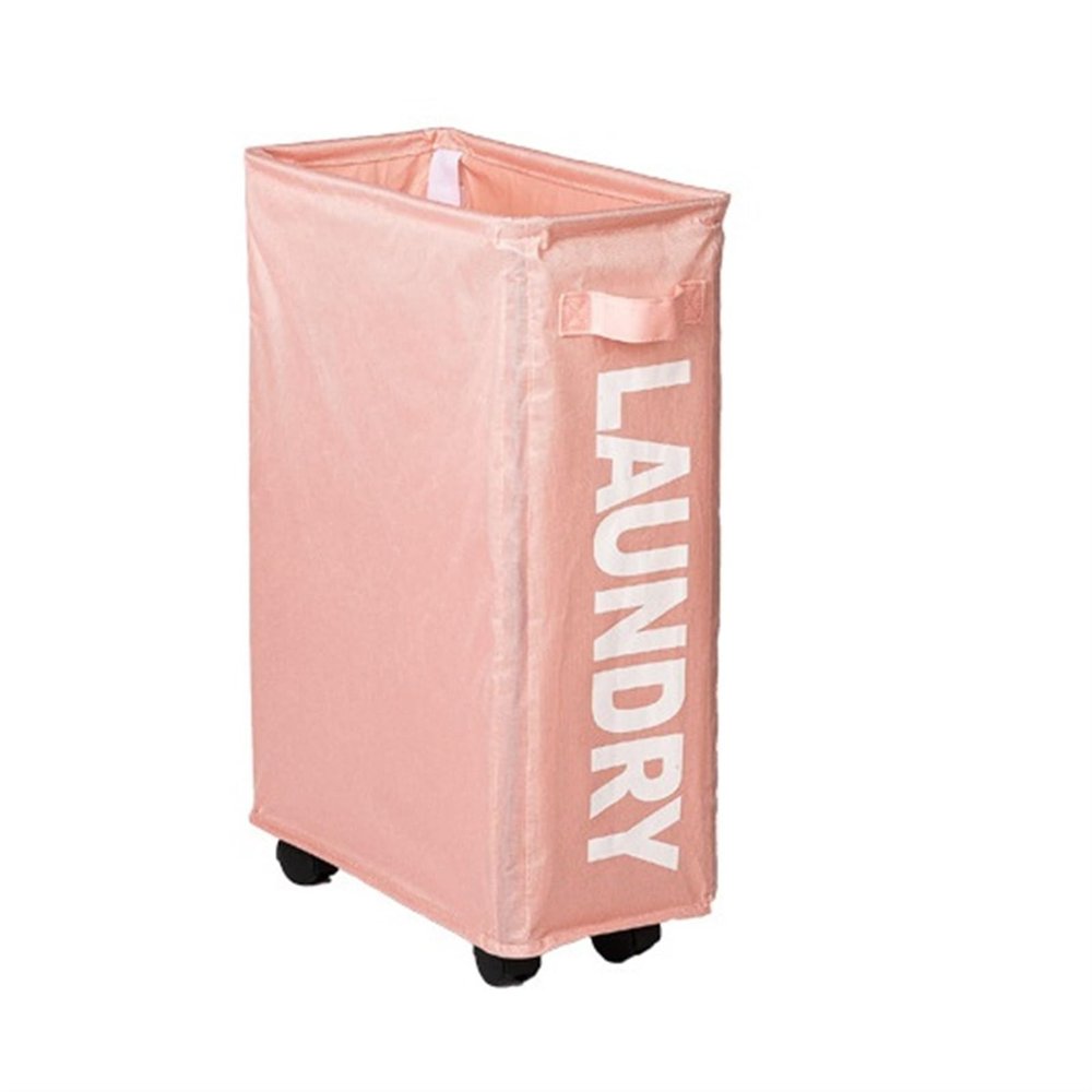 Shelf Home Foldable Dirty Fabric Clothes Basket Nordic With Wheels Dirty Clothes Basket Kitchen With Wheel (Color