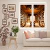 Abstract Mid Century Castle Bookshelf Window Film,Rustic Old Antique Library Books Suitable for Living Room,Kitchen,Bathroom-23.6W x47.2L in x2Pcs view 2