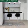 Bar Height Table,Solid Wood Tabletop & Acrylic Leg,Modern Bar Top Table Narrow Bar Table,Tall Counter Height Table Transparent Pub Tables Dining Table Kitchen Table,No Stool(47.2", Black) view 3