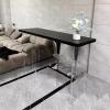 Bar Height Table,Solid Wood Tabletop & Acrylic Leg,Modern Bar Top Table Narrow Bar Table,Tall Counter Height Table Transparent Pub Tables Dining Table Kitchen Table,No Stool(47.2", Black) view 4