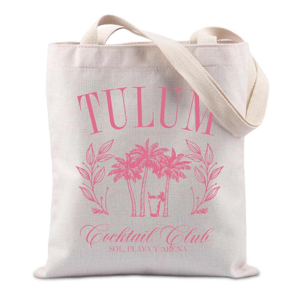 Lywjyb Birdgot Tulum Cocktail Club Tote Bag Vitage Tulum Mexico Beach Social Club Summer Gift for Women (Tulum Tote1)