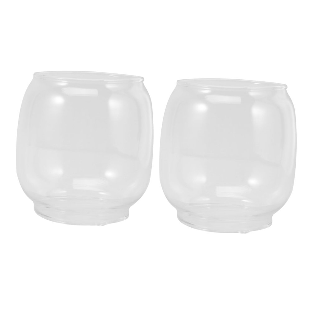 Ciieeo 2pcs Vintage Glass Oil Lamp Shade Kerosene Cover for Home Decor Stylish Replacement for Old Lamps for Retro Outdoor Lanterns