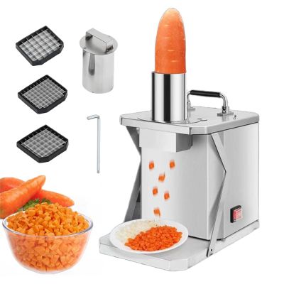 Treliamd Electric Chopper Vegetable Dicer, 3 in 1 Commercial Vegetable Slicer Shredder, Automatic Potato Onion Carrot Dicing Cube Cutting Machine Chopper for Commercial Home Use