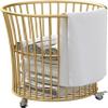 CAIYONG Shelf Rolling Stylish Luxury Metal Laundry Hamper with Wheels, Iron Art Dirty Clothes Hamper Easy Moved Storage Cart for Bathroom Bedroom Hotel Rooms view 1