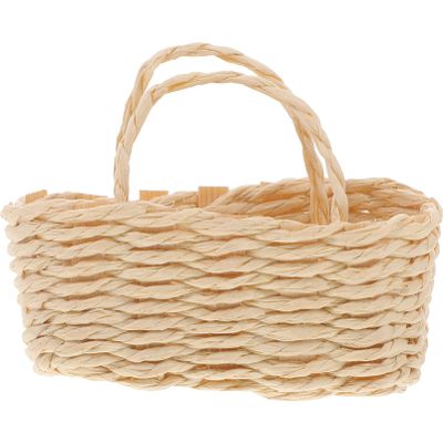 UPKOCH Dollhouse Miniature Woven Basket Model Realistic Decorative Prop for Crafts Elegant Design for Dollhouse Ornaments Easy to Store for Miniature Layouts