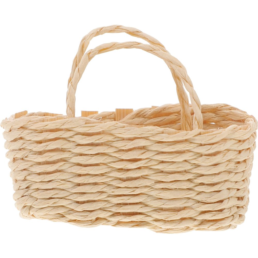 UPKOCH Dollhouse Miniature Woven Basket Model Realistic Decorative Prop for Crafts Elegant Design for Dollhouse Ornaments Easy to Store for Miniature Layouts