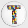 1 PCS Autism Puzzle Refrigerator Magnet, Custom Family Name Monogram Fridge Decoration Sticker, Magnet with Letter T for Whiteboard, Home, Kitchen, and Photos view 1