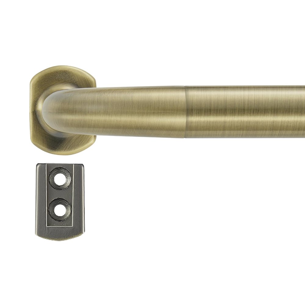 Splicing Room Darking Curtain Rods for Windows 28-53, 1inch Diameter Wrap Around Adjustable Drapery Blackout Curtain Rod, Antique Bronze