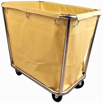 Shelf Movable Trolleys Hamper Laundry Linen Cart With Wheel Housekeeping Rolling Laundry Sorter Collector Trolley With Removable Bag/Beige/Super Thick