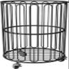 CAIYONG Shelf Rolling Laundry Cart, Round Metal Laundry Hamper With Wheels, Dirty Clothes Storage Hamper Bin Trolley For Bathroom Bedroom Hotel Rooms, Black view 1