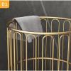 CAIYONG Shelf Rolling Laundry Cart, Round Metal Laundry Hamper With Wheels, Dirty Clothes Storage Hamper Bin Trolley For Bathroom Bedroom Hotel Rooms, Black view 4