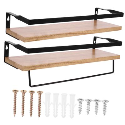 FUNOMOCYA Floating Bookshelf Wall-Mounted Storage Rack for Bathroom Restroom Kitchen Decor