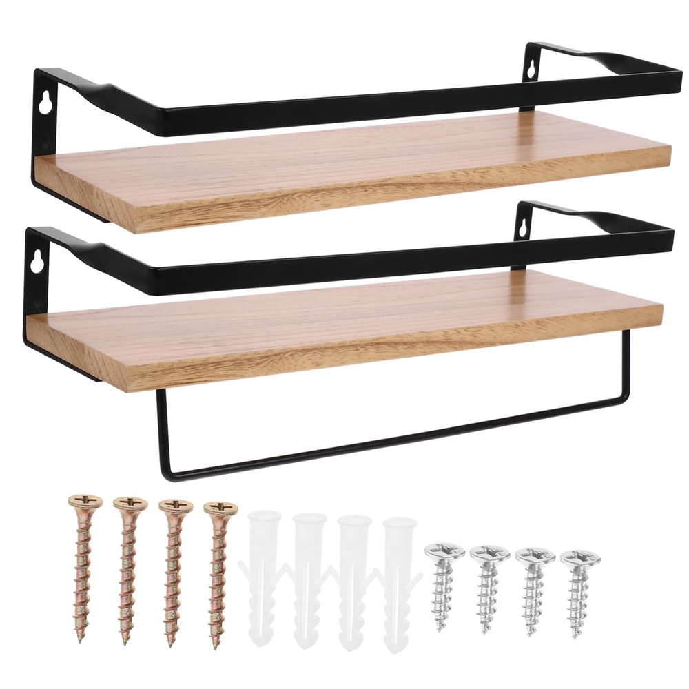 FUNOMOCYA Floating Bookshelf Wall-Mounted Storage Rack for Bathroom Restroom Kitchen Decor