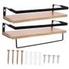 FUNOMOCYA Floating Bookshelf Wall-Mounted Storage Rack for Bathroom Restroom Kitchen Decor view 1