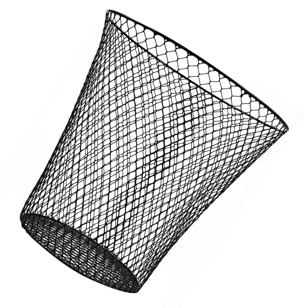 Amosfun Black Mesh Trash Can, Mesh Office Trash Can Open Top Waste Basket Bin Wire Garbage Can Recycling Garbage Container Fruit Vegetable Basket for Office Home