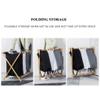 CAIYONG Shelf Collapsible Folding Clothes Basket Storage with Removable Liner Fabric Bag, Wood Laundry Hamper Sorter, X Frame, Laundry Sorte for Bedroom and Dorm view 4