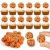 28 PCS Basketball Cake Topper Decorations Mini Cup Cake Decorations for Basketball Sport Birthday Supplies (Style 02) view 1