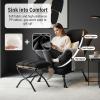 Furlide Lazy Chair with Ottoman, Modern Chair with Folding Footrest, Black Lounge Accent Chair, Comfortable Reading Chair, Oversized Armchairs for Bedroom, Study, Living Room, Courtyard view 4