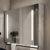 Smart medicine cabinet with mirror and led lights,bathroom vanity mirror with storage,One-click defogging,Rectangular Medicine Cabinets with Towels Bar,Medicine Cabinet Wall Mounted Touch Switch ( Col view 1