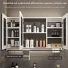 Smart medicine cabinet with mirror and led lights,bathroom vanity mirror with storage,One-click defogging,Rectangular Medicine Cabinets with Towels Bar,Medicine Cabinet Wall Mounted Touch Switch ( Col view 4