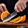 aisyoko Santoku Knife 5" inches-Japan 8C Super Steel 67 Layer Damascus Steel-Sharp Kitchen Knife-Full Tang ABS Anti-Skid Handle utility knife Cooking Knife with Luxury Gift Box view 3