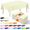 JHDZDHY 10 Pack Premium Disposable Plastic Tablecloth 54" X 108" Rectangle Table Cover for Birthdays Weddings Christmas Anniversary Buffet Table (Beige) view 1