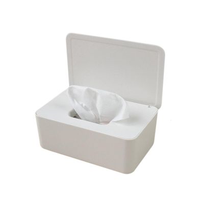 HEXEH Multifunctional Tissue Box Holder Wet Tissue Box Desktop Wipes Paper Storage Box Household Plastic with Lid Tissue Box for Home Office Decor Decorative Napkin Holder (Color : White)