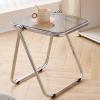 ZPRYZHD Transparent Acrylic Table Portable, with Metal Frame, no Assembly Required Foldable Snack Coffee Table Suitable for Bed, Sofa, Living Room, Bedroom (Color : Smoky Gray) view 1