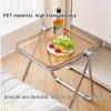 ZPRYZHD Transparent Acrylic Table Portable, with Metal Frame, no Assembly Required Foldable Snack Coffee Table Suitable for Bed, Sofa, Living Room, Bedroom (Color : Smoky Gray) view 3