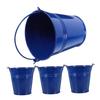 FUNOMOCYA 4pcs Iron Flower Bucket with Handles, Blue Desktop Planters view 1