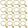 16 Pcs Curtain Rings with Clips, Window Clip Rings Curtain Hooks Hangers Clip Rings for Hanging Drapery Drapes Bows, 1.5 Inch Diameter, Gold view 1