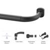 2 Pack 1Inch Diameter Wrap Around Curtain Rods, 28-48Inch Adjustable Length Room Darking Curtain Rods with Aluminum Finials and Brackets, Matte Black view 2