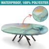 Barsada Marble Print Tablecloth Oval Waterproof & Stain Resistant Elastic Table Cloth Oval Tablecloth Table Cloth Oval Table for Dining Camping Indoor and Outdoor Fits for 52 x 70 Oval Table view 2
