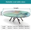 Barsada Marble Print Tablecloth Oval Waterproof & Stain Resistant Elastic Table Cloth Oval Tablecloth Table Cloth Oval Table for Dining Camping Indoor and Outdoor Fits for 52 x 70 Oval Table view 4