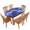Barsada Marble Print Oval Tablecloth Fitted Waterproof & Stain Resistant Elastic Tablecloths for Oval Tables Cover Table for Dining/Party/Buffet/Wedding Fits for 42 x 60 Oval Table view 1