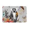 Dwrepo Animals Lemur Flowers Pattern Print Bathroom Rugs Absorbent Microfiber Bath Mat Flannel Area Rug Rubber Backing Non Slip Door Mat for Outdoor Indoor Home Entry Mat 24 x 16 in, White view 1