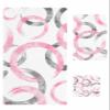 SEVENBABU Abstract 3 PCS Towel Set - Contains Absorbent Bath Towels/Hand Towels/Wash Cloths, Quick Dry Bathroom Towel Soft Towel Sets for Bathroom,Geometric Paint Brush Circle Pink Gray view 1