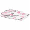 SEVENBABU Abstract 3 PCS Towel Set - Contains Absorbent Bath Towels/Hand Towels/Wash Cloths, Quick Dry Bathroom Towel Soft Towel Sets for Bathroom,Geometric Paint Brush Circle Pink Gray view 2