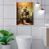 Reateforin Funny Bathroom Wall Decor Art Dog Wall Art for Bathroom Funny Animal Canvas Print Painting for Bedroom Cute Bathroom Pictures Decor,Funny Bathroom Decor Bathroom Art 28x40 Inches view 2