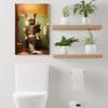Reateforin Funny Bathroom Wall Decor Art Dog Wall Art for Bathroom Funny Animal Canvas Print Painting for Bedroom Cute Bathroom Pictures Decor,Funny Bathroom Decor Bathroom Art 28x40 Inches view 3