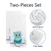 Hapuxt Hand Bath Towels for Bathroom Set of 2 Cute Turquoise Owl Tree Branches Shower Towel Water Absorbent Soft Microfiber Face Body Towel Kitchen Gym Spa Salon 30x15Inches view 2