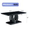 43" Modern Coffee Table for Living Room, Faux Marble Coffee Table with Minimalist Luxury Design, Rectangle Coffee Table view 3