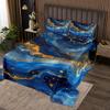 Geometric Marble Print Bedspread Twin Size,Abstract Stone Texture Modern Luxury Coverlet Set,Boys Girls Adults Room Decor,Abstract Sequins Quilted Coverlet,Blue Dreamy Bedding Quilt,1 Pillowcase view 1