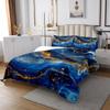 Geometric Marble Print Bedspread Twin Size,Abstract Stone Texture Modern Luxury Coverlet Set,Boys Girls Adults Room Decor,Abstract Sequins Quilted Coverlet,Blue Dreamy Bedding Quilt,1 Pillowcase view 2