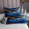 Geometric Marble Print Bedspread Twin Size,Abstract Stone Texture Modern Luxury Coverlet Set,Boys Girls Adults Room Decor,Abstract Sequins Quilted Coverlet,Blue Dreamy Bedding Quilt,1 Pillowcase view 3
