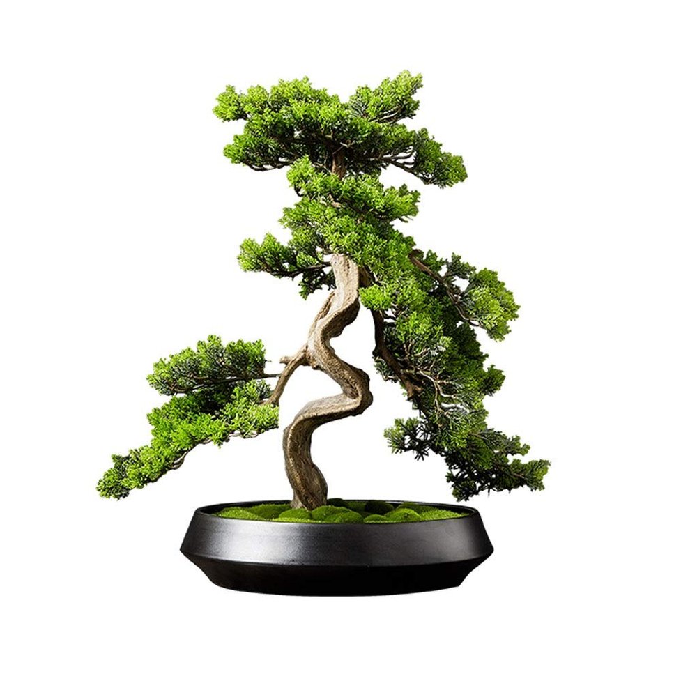 Artificial Cedar Bonsai Trees Fake Potted Plants Indoor Evergreen Home Office Table Feng Shui Greenery Decor Artificial Pot House Plant