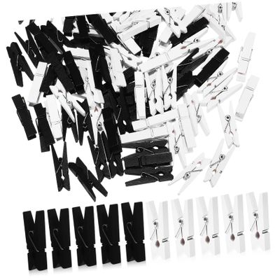 WOFASHPURET 100pcs Wooden Clothespins Decorative Picture Clips Laundry Clothes Pegs Sturdy Office Supplies Photo Hanging Clips String