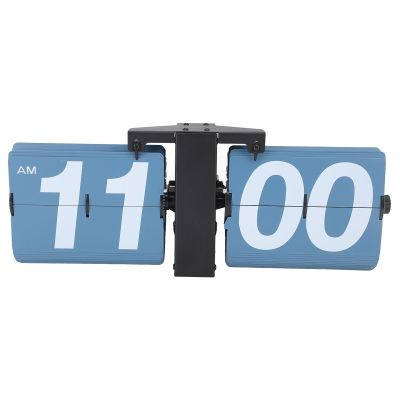 Retro Digital Flip Desk Clock - PVC Stainless Steel Battery Powered Retro Mechanical Digital Automatic Flip Down Desk Clock - for Living Room Bedroom Office (Black and Blue)