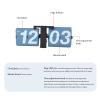Retro Digital Flip Desk Clock - PVC Stainless Steel Battery Powered Retro Mechanical Digital Automatic Flip Down Desk Clock - for Living Room Bedroom Office (Black and Blue) view 3